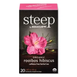 Bigelow® Steep Tea, Rooibos Hibiscus Herbal Tea, 20 Tea Bags, 0.08 oz Each