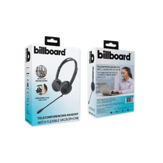 billboard® Telecom Headset Binaural Over The Head Headset, Black