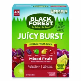 Black Forest® Juicy Burst Fruit Flavored Snack, Mixed Fruit, 40 Pack, 32 oz Box