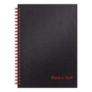 Black n' Red™ Hardcover Twinwire Notebook, SCRIBZEE Compatible, 1-Subject, Wide/Legal Rule, Black/Red Cover, 70 Sheets, 8.25 x 5.88 inches