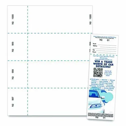Blanks/USA® Jumbo Micro-Perforated Event/Raffle Ticket, White, 4 Tickets per Sheet, 250 Sheets per Pack
