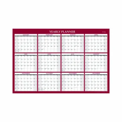 Blue Sky® Classic Red Laminated Erasable Wall Calendar