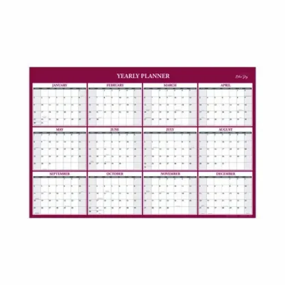 Blue Sky® Classic Red Laminated Erasable Wall Calendar, 36 x 24, White/Red/Gray Sheets, 12-Month (Jan to Dec): 2025