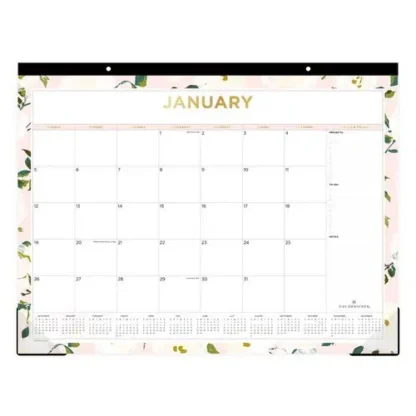 Blue Sky® Day Designer Coming Up Roses Monthly Desk Pad Calendar, Floral Artwork, 12-Month (Jan-Dec), 22" x 17", 2025