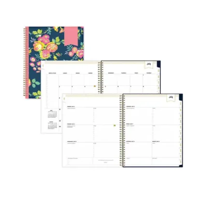 Blue Sky® Day Designer Peyton Create-Your-Own Cover Weekly/Monthly Planner, Floral, 11 x 8.5, Navy, 12-Month (July to June): 2024-2025