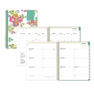 Blue Sky® Day Designer Peyton Create-Your-Own Cover Weekly/Monthly Planner, Floral Artwork, 11 x 8.5, White, 12-Month (Jan-Dec): 2025
