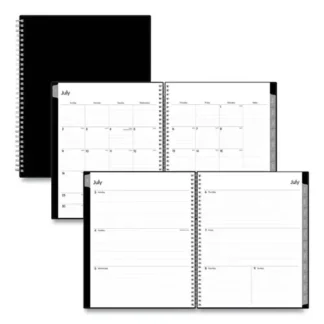 Blue Sky® Enterprise Academic Weekly/Monthly Planner, 11 x 8.5, Black Cover, 12-Month (July to June), 2024-2025