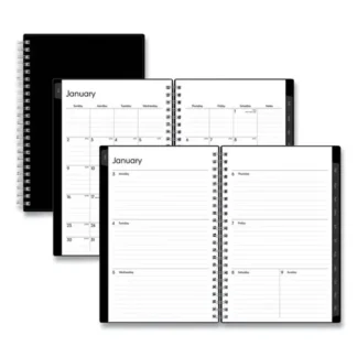 Blue Sky® Enterprise Weekly/Monthly Planner, 8 x 5, Black Cover, 12-Month (Jan to Dec): 2025