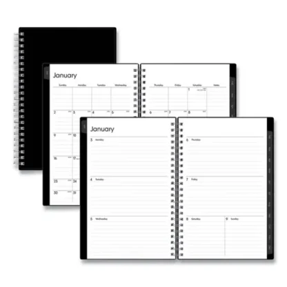 Blue Sky® Enterprise Weekly/Monthly Planner, 8 x 5, Black Cover, 12-Month (Jan to Dec): 2025
