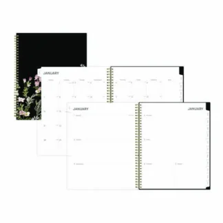 Blue Sky® Nevaeh Weekly/Monthly Planner, 12-Month, 2025, 11" x 8.5", Floral Artwork, Black/Multicolor Cover