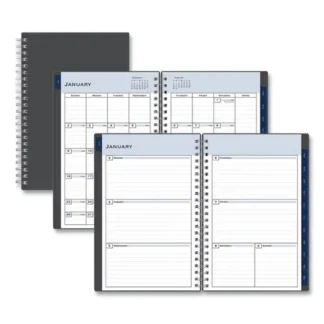 Blue Sky® Passages Weekly/Monthly Planner, 8 x 5, Charcoal Cover, 12-Month (Jan to Dec): 2025