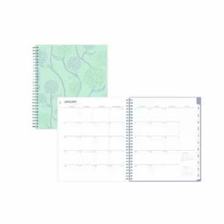 Blue Sky® Rue Du Flore Monthly Planner, Floral Artwork, 10 x 8, Jade/Lavender Cover, 12-Month (Jan to Dec): 2025