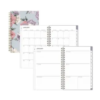 Blue Sky® Tula Weekly/Monthly Planner, Floral Artwork, 8" x 5", Purple/Pink/White Cover, 12-Month (Jan to Dec): 2025