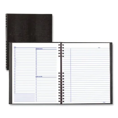 Blueline® NotePro Undated Daily Planner, Black Cover, 10.75 x 8.5