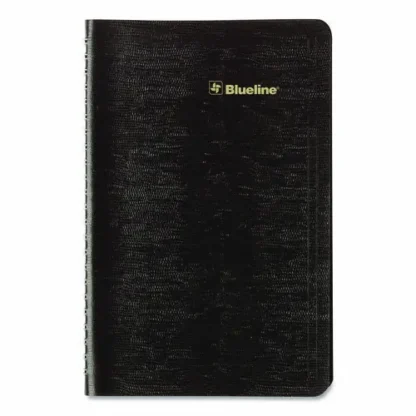 Blueline® Plan and Link Weekly Planner, 8" x 5", Black Cover, 12-Month (Jan to Dec), 2025