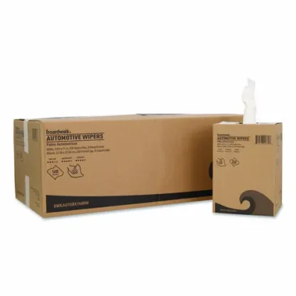 Boardwalk® Automotive Wipers, Unscented, White, 200/Box, 8 Boxes/Carton