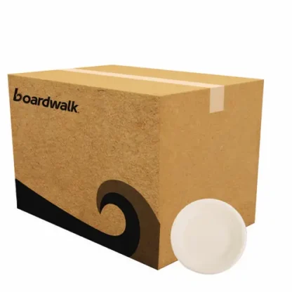 Boardwalk® Bagasse PFAS-Free Dinnerware, Plate, Sugarcane, 6" dia, Tan, 1,000/Carton