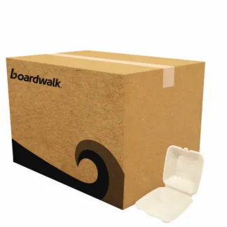 Boardwalk® Bagasse PFAS-Free Food Containers, 6 x 6 x 3.19, Tan, 500/Carton