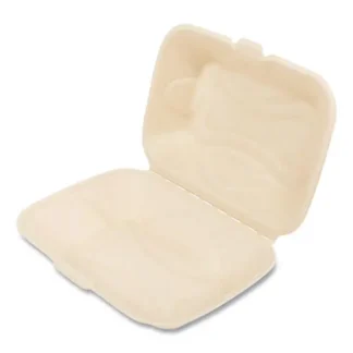 Boardwalk® Bagasse PFAS-Free Food Containers, Hoagie/Hinged Lid