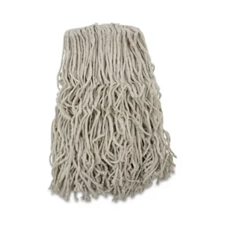 Boardwalk® Banded Cotton Mop Heads, 24oz, White, 12/Carton