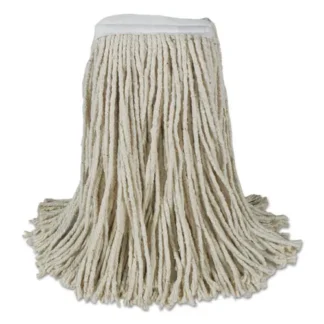 Boardwalk® Banded Cotton Mop Heads, Cut-End, 20oz, White, 12/Carton