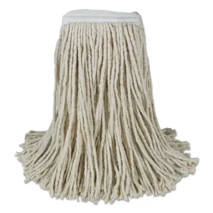 Boardwalk® Banded Cotton Mop Heads, Cut-End, 20oz, White, 12/Carton