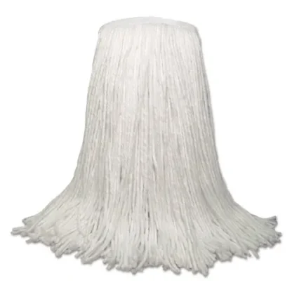 Boardwalk® Banded Rayon Cut-End Mop Heads, White, 20 oz, 1 1/4" Headband, 12/Carton