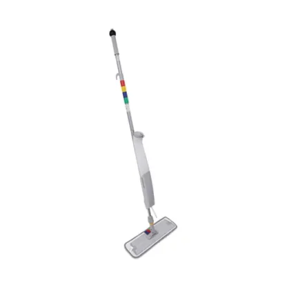 Boardwalk® Bucketless Microfiber Mop System, Blue Microfiber Head, 59" Gray Aluminum/Polypropylene Handle