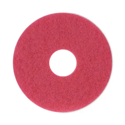 Boardwalk® Buffing Floor Pads, 12" Diameter, Red, 5/Carton