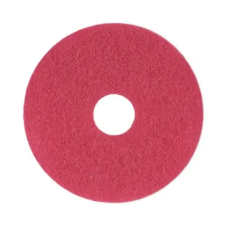Boardwalk® Buffing Floor Pads, 13" Diameter, Red, 5/Carton