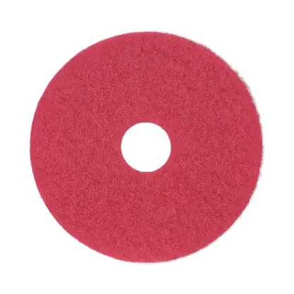 Boardwalk® Buffing Floor Pads, 14" Diameter, Red, 5/Carton
