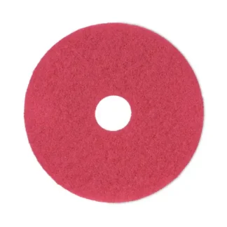 Boardwalk® Buffing Floor Pads, 16" Diameter, Red, 5/Carton