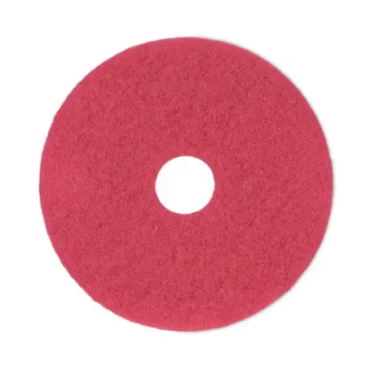 Boardwalk® Buffing Floor Pads, 16" Diameter, Red, 5/Carton