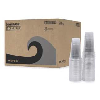 Boardwalk® Clear Plastic Cold Cups, 20 oz, 50/Sleeve, 20 Sleeves/Carton