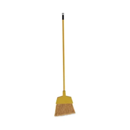 Boardwalk® Corn Fiber Angled-Head Lobby Brooms, 55" Handle, Yellow, 12/Carton