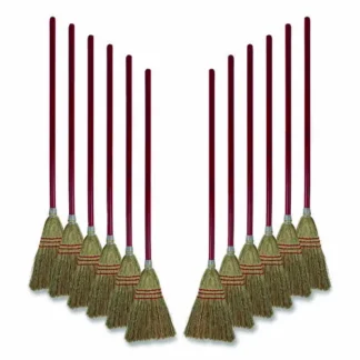 Boardwalk® Corn Fiber Lobby/Toy Broom, Corn Fiber Bristles, 39" Overall Length, Red, 12/Carton