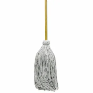 Boardwalk® Cotton Deck Mop, #32 White Cotton Head, 50" Wood Handle, 6/Carton