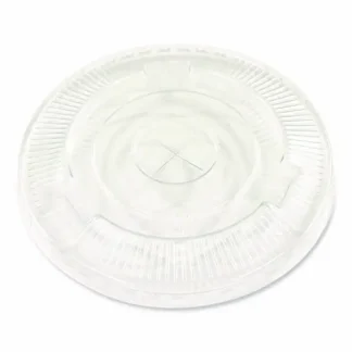 Boardwalk® Crystal-Clear Cold Cup Straw-Slot Lids, Fits 9 oz to 10 oz Cold Cups, Plastic, Clear, 100/Pack