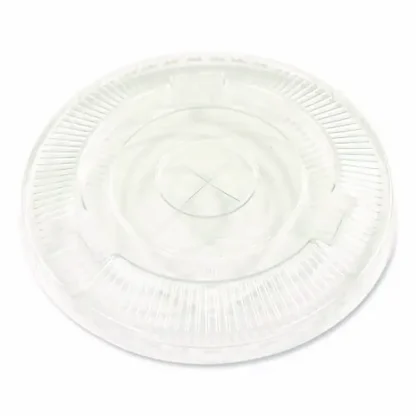 Boardwalk® Crystal-Clear Cold Cup Straw-Slot Lids, Fits 9 oz to 10 oz Cold Cups, Plastic, Clear, 100/Pack