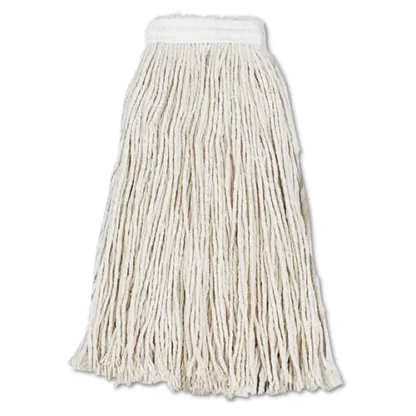 Boardwalk® Cut-End Wet Mop Head, Cotton, #16, White, 12/Carton