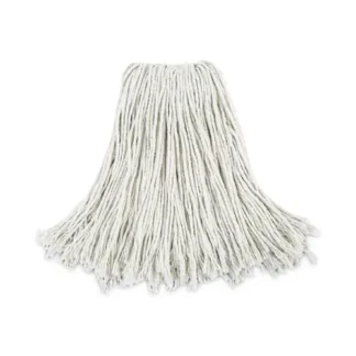 Boardwalk® Cut-End Wet Mop Head, Cotton, No. 24, White, 12/Carton