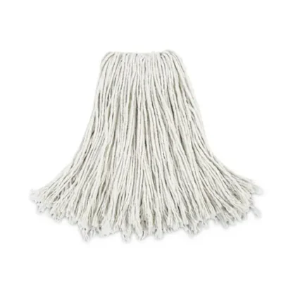 Boardwalk® Cut-End Wet Mop Head, Cotton, No. 24, White, 12/Carton