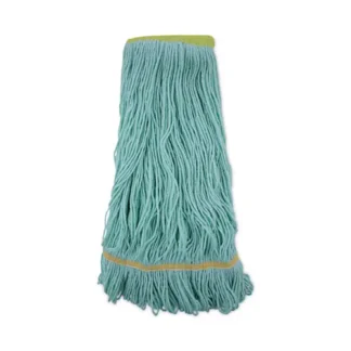 Boardwalk® EcoMop Looped-End Mop Head, Recycled Fibers, Extra Large Size, Green