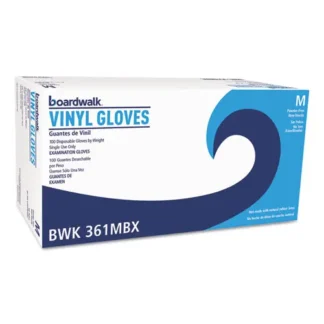Boardwalk® Exam Vinyl Gloves, Clear, Medium, 3.6 mil, 100/Box, 10 Boxes/Carton