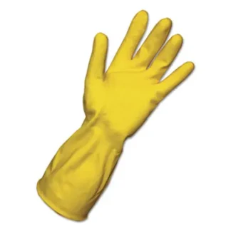 Boardwalk® Flock-Lined Latex Cleaning Gloves, Small