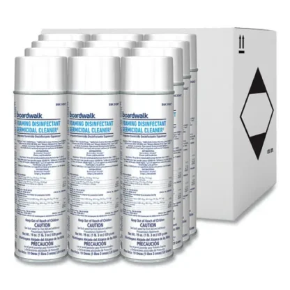 Boardwalk® Foaming Disinfectant Germicidal Cleaner, Flowery Scent, 19 oz Aerosol Can, 12/Carton