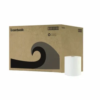 Boardwalk® Hardwound Paper Towels, 1-Ply, 8" x 800 ft, White, 6 Rolls/Carton