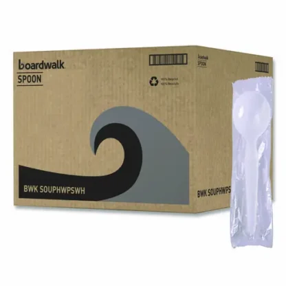 Boardwalk® Heavyweight Polystyrene Soup Spoons, White, 1,000/Carton