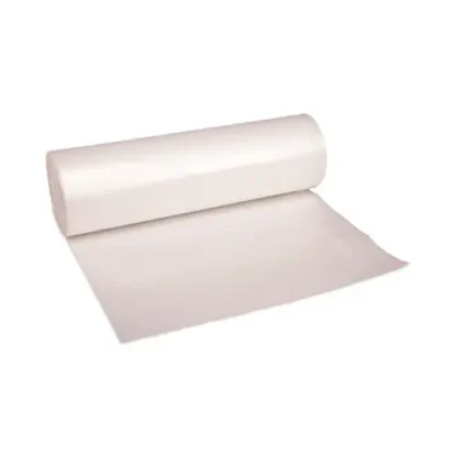Boardwalk® High Density Industrial Can Liners Coreless Rolls, 45 gal, 13 mic, 40" x 48", Natural, Perforated, 25 Bags/Roll, 10 Rolls/CT