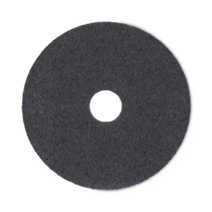 Boardwalk® High Performance Stripping Floor Pads, 17" Diameter, Black, 5/Carton